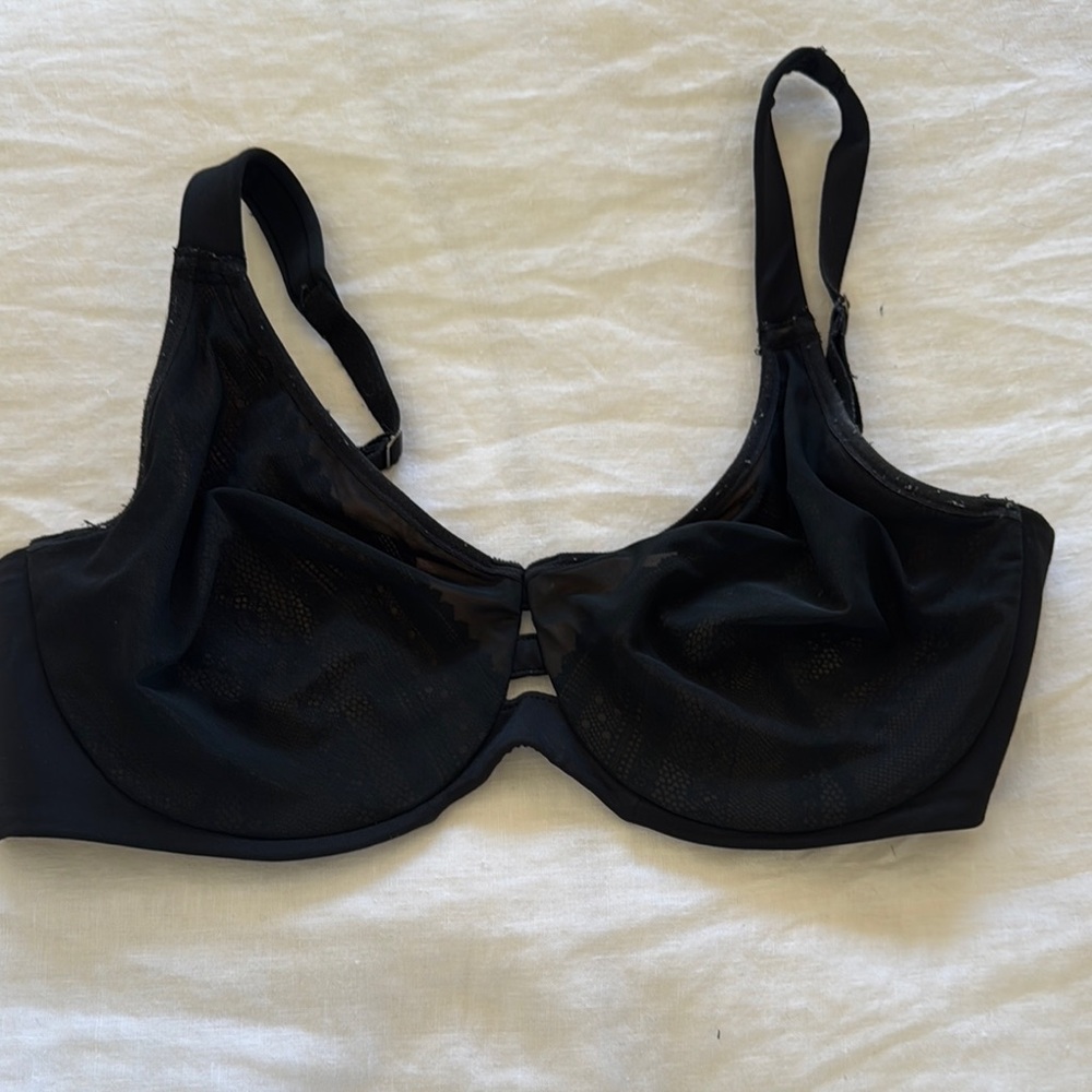 SPANX Black Full-Coverage Bra with Wide Straps 32G fits like 32DDD